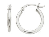 Small Hoop Earrings in 14K White Gold 3/4 Inch (2.00 mm)